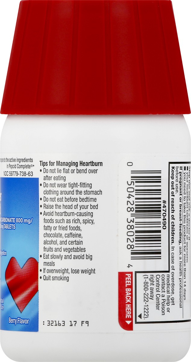 slide 3 of 9, CVS Health Dual-Action Complete Acid Reducer & Antacid Chewable Tablet, Berry, 25 Ct, 25 ct