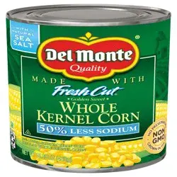 Del Monte Fresh Cut 50% Less Sodium Whole Kernel Corn 15.25 oz Can