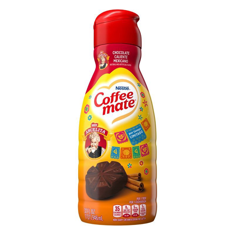 slide 1 of 4, Coffee-Mate Coffee Mate Mexican Hot Chocolate Flavored Coffee Creamer, Non-Dairy, Gluten-Free, 63 Servings, 32 fl oz, 32 oz