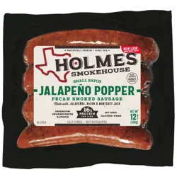 Holmes Smokehouse Jalapeno Popper Pecan Smoked Sausage Links