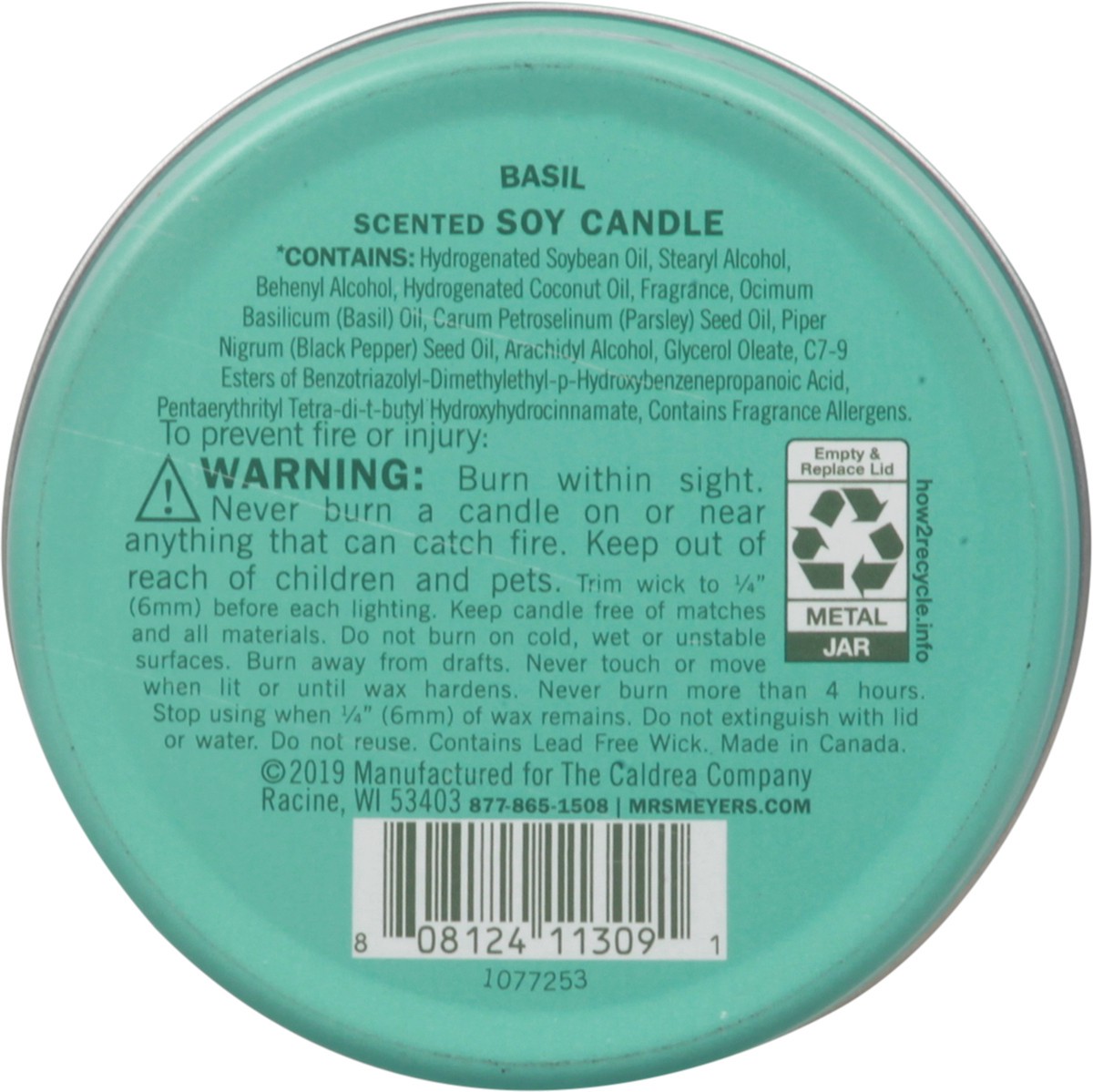 slide 6 of 13, Mrs. Meyer's Clean Day Basil Scent Soy Candle 2.9 oz, 2.9 oz