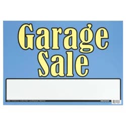 Hillman Blue and Yellow Garage Sale Sign (10" x 14")