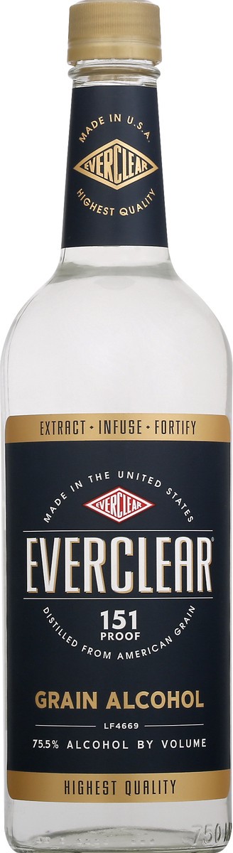 slide 1 of 9, Everclear Alcohol 151 Proof, 750ML, 750 oz