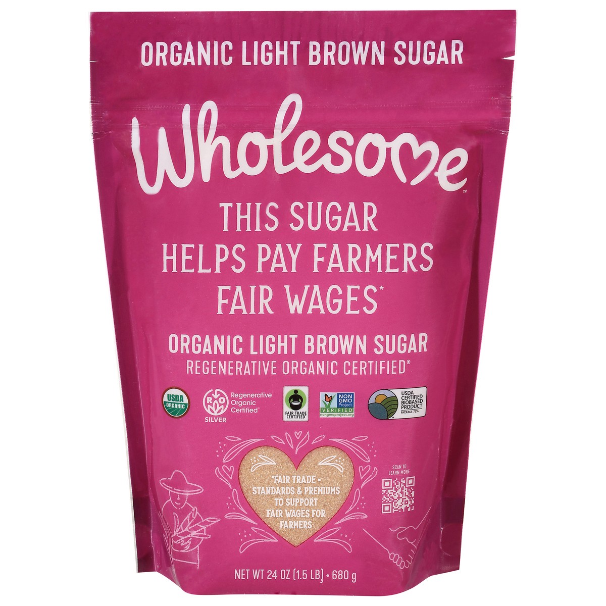 slide 1 of 1, Wholesome Organic Light Brown Sugar 24 oz, 24 oz