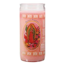 Brilux Lady of Guadalupe Pink Scented Candle