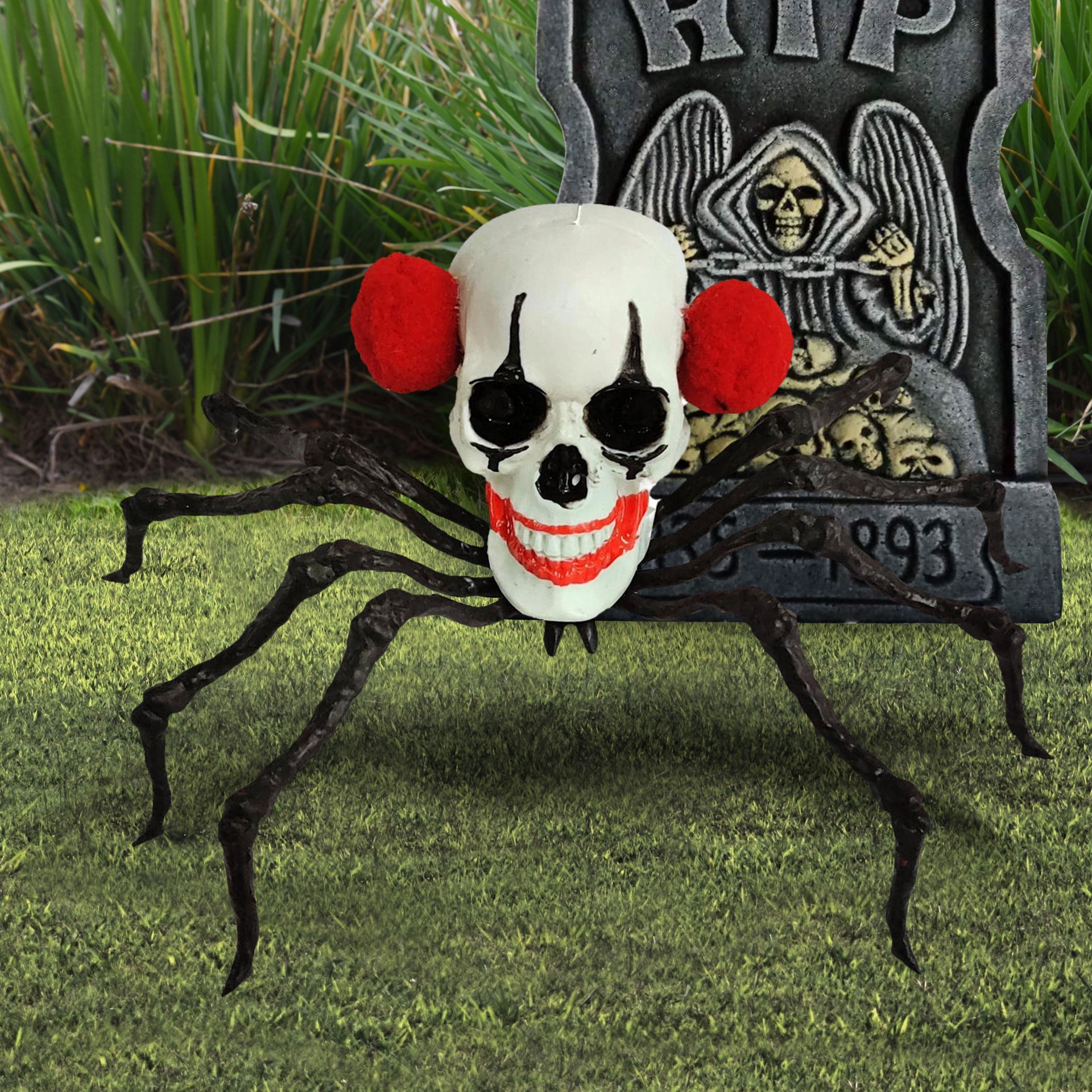 slide 3 of 3, 7.75" Mini Clown Head Spider Decor By Ashland, 7.75 in