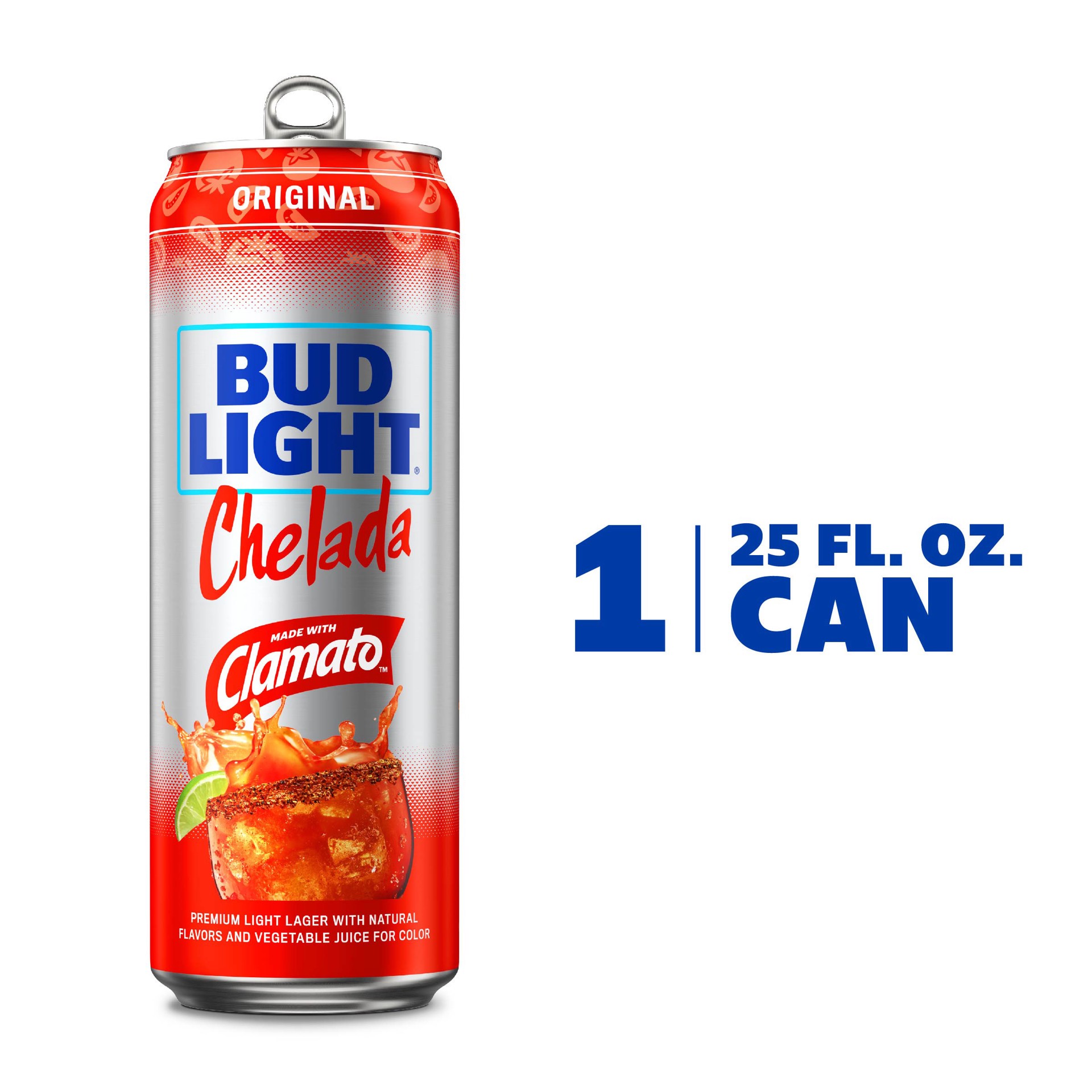 slide 2 of 3, Bud Light Original Chelada Premium Light Lager Chelada Beer 25 oz, 25 oz