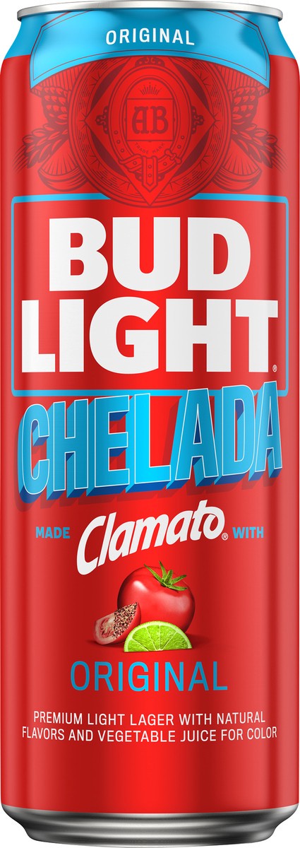 slide 1 of 3, Bud Light Original Chelada Premium Light Lager Chelada Beer 25 oz, 25 oz