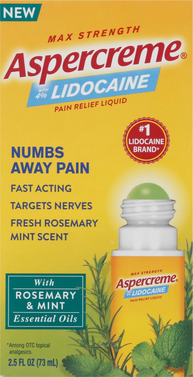 slide 9 of 9, Aspercreme Max Strength with 4% Lidocaine Pain Relief Liquid 2.5 fl oz, 2.5 fl oz
