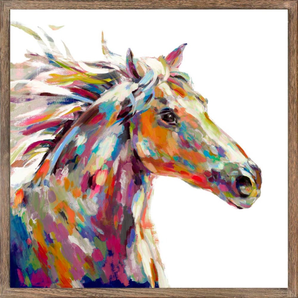 slide 1 of 1, Patton Wall Decor Painted Horse Framed Canvas, 1 ct