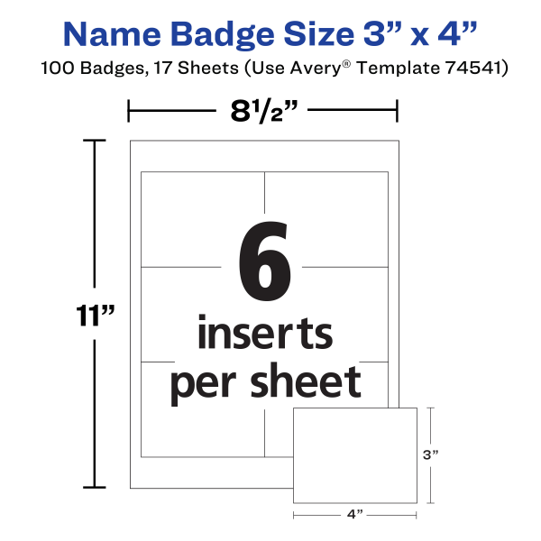 slide 2 of 7, Avery Clip Style Name Badges, Top Loading, 100 ct