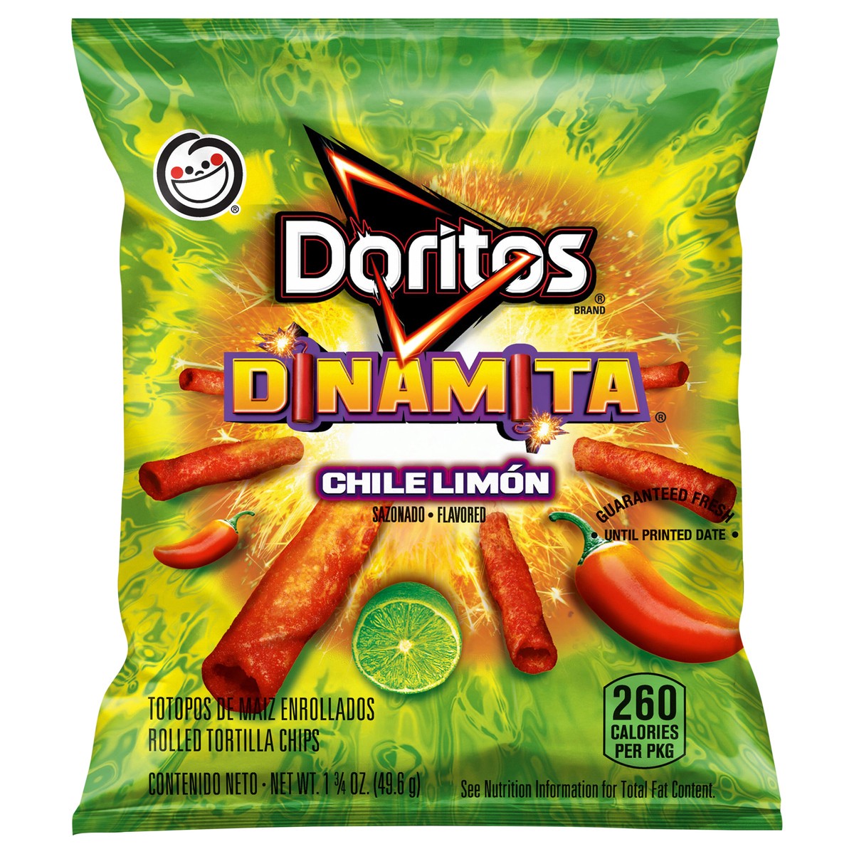 slide 1 of 8, Doritos Dinamita Rolled Tortilla Chips Chile Limon Flavored 1 3/4 Oz, 1.75 oz