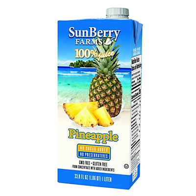 slide 1 of 1, SunBerry Farms 100% Juice Pineapple Juice - 33.8 oz, 33.8 oz