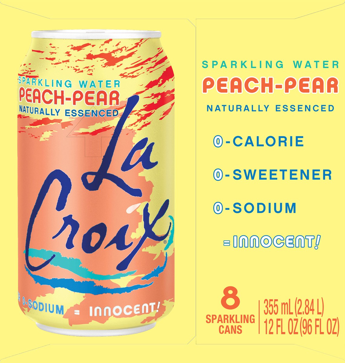 slide 5 of 7, La Croix Peach-Pear 8 Pack 12oz, 12 ct