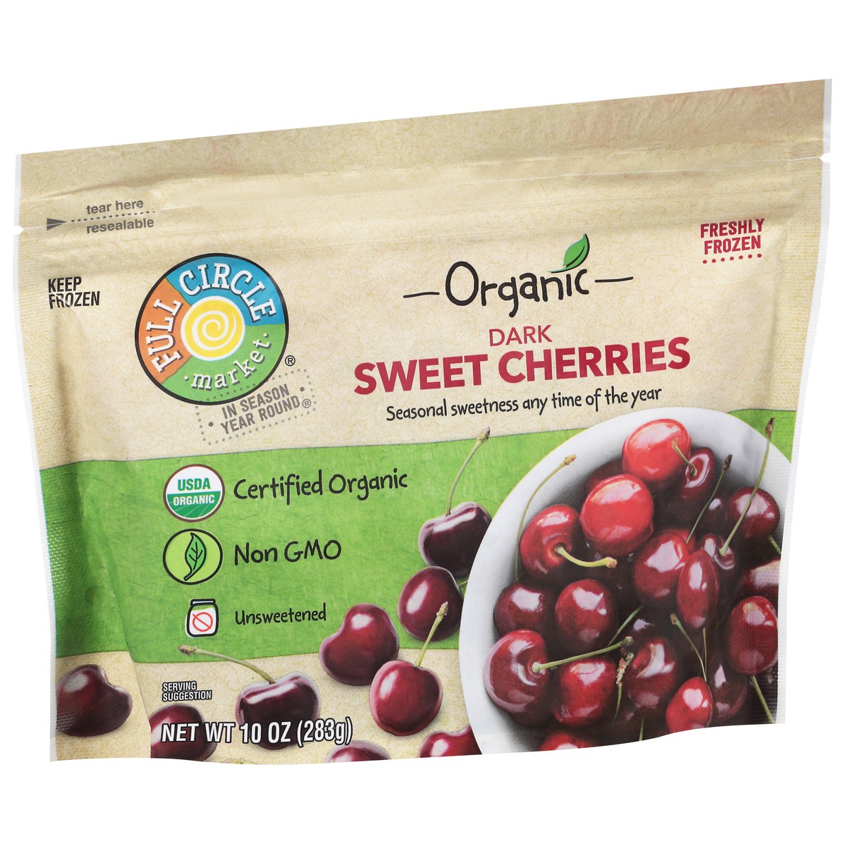 slide 2 of 9, Full Circle Market Organic Dark Unsweetened Sweet Cherries 10 oz, 10 oz