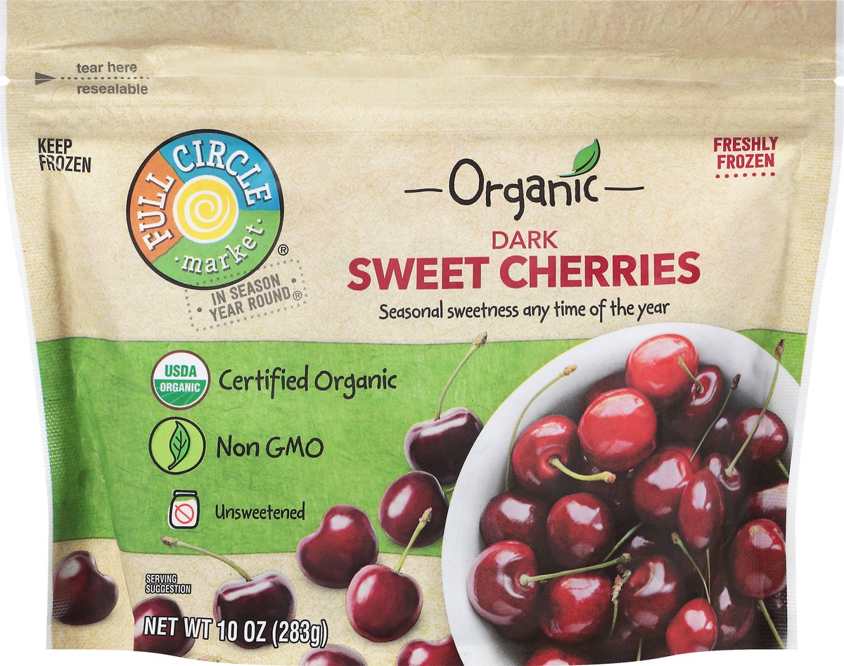 slide 6 of 9, Full Circle Market Organic Dark Unsweetened Sweet Cherries 10 oz, 10 oz