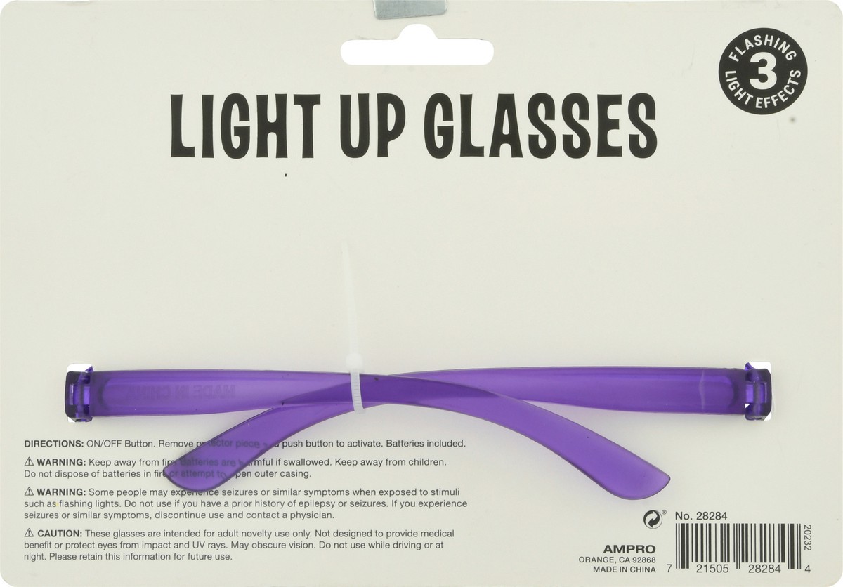 slide 6 of 9, Ampro Light Up Glasses 1 ea Card, 1 ct