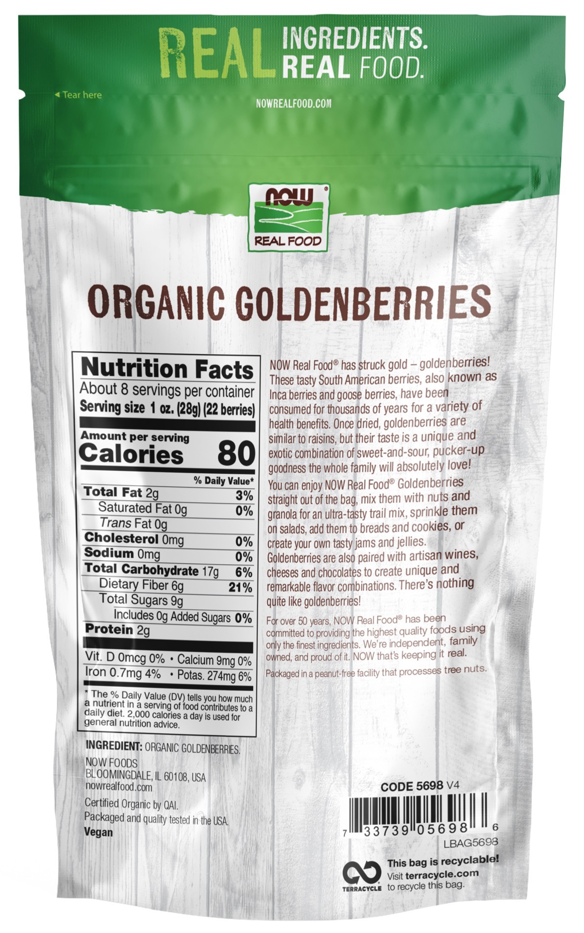 slide 3 of 3, NOW Real Food GoldenBerries, Organic - 8 oz., 10 oz