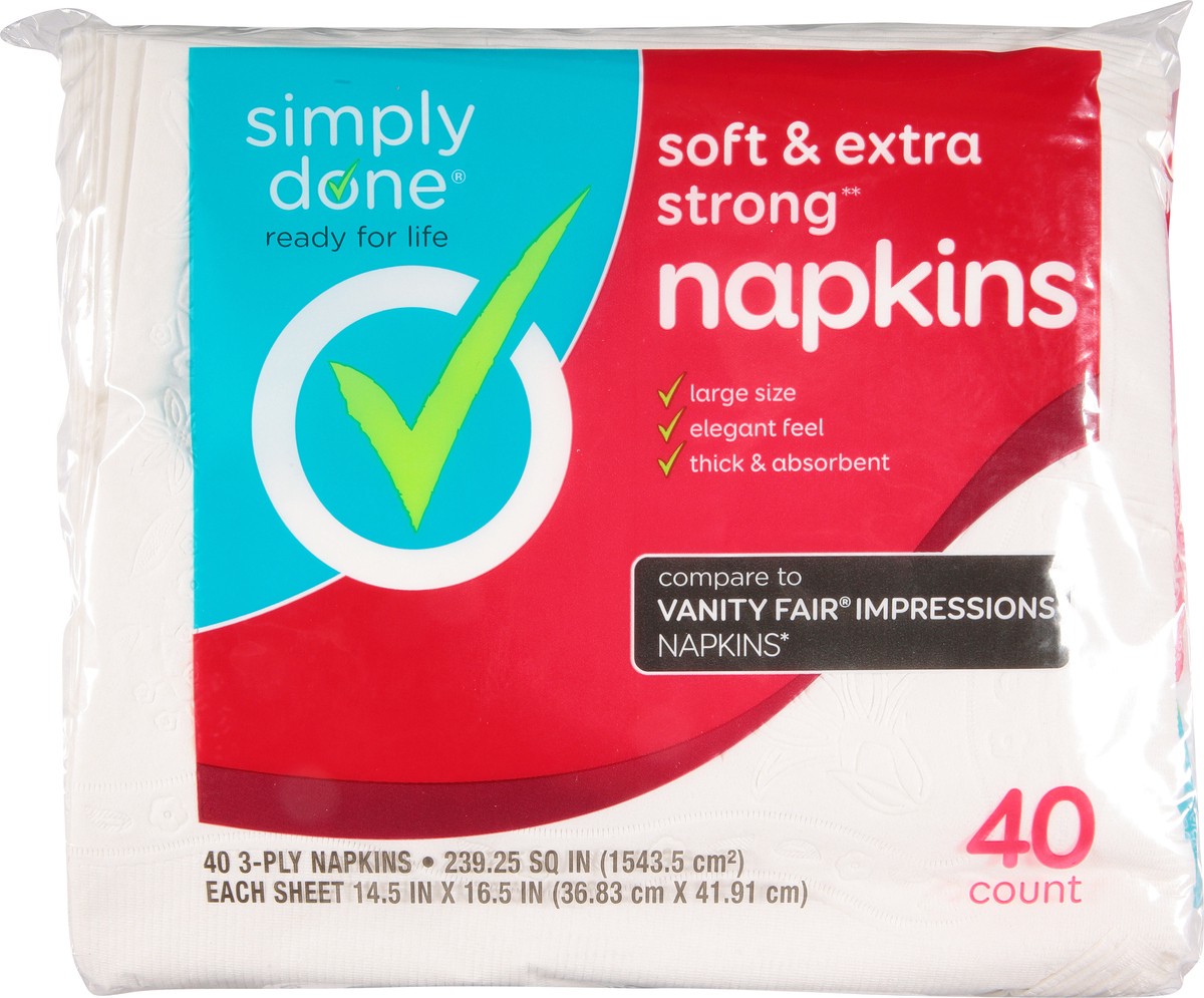 slide 4 of 12, Simply Done 3-Ply Soft & Extra Strong Napkins 40 ea, 40 ct