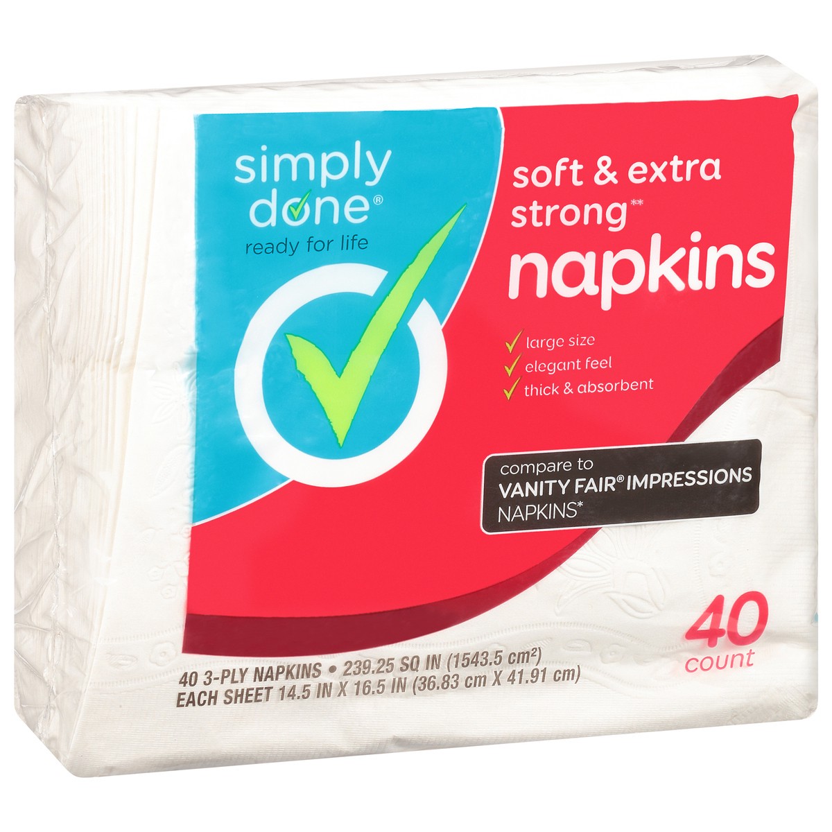 slide 7 of 12, Simply Done 3-Ply Soft & Extra Strong Napkins 40 ea, 40 ct