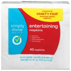 Simply Done 3-Ply Entertaining Napkins 40 ea