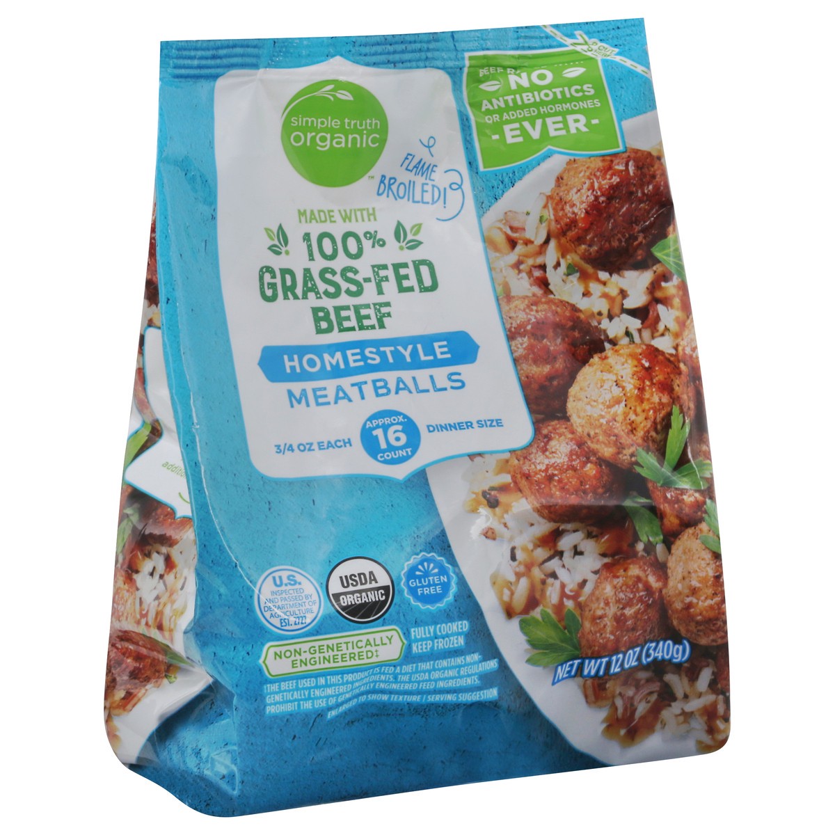 slide 5 of 13, Simple Truth Organic 100% Grass-Fed Beef Homestyle Meatballs, 12 oz