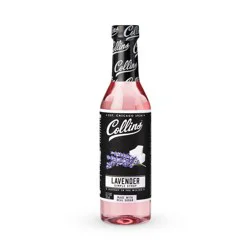 Collins Lavender Syrup, Lavender Simple Syrup, Real Sugar Cocktail Syrups, Soda Water Flavors, Cocktail Mixers, 12.7 Ounces, Set of 1