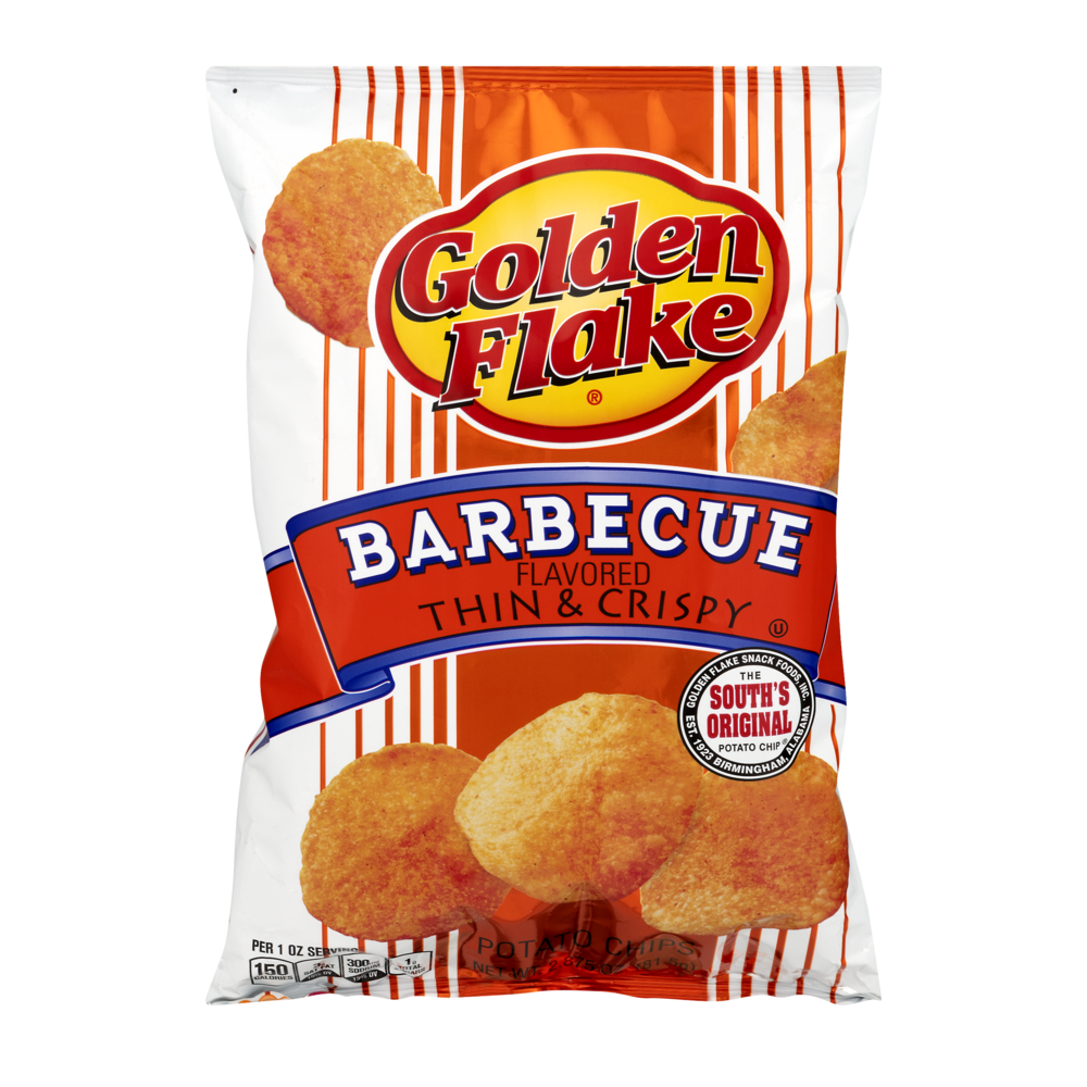 slide 1 of 1, Golden Flake Barbeque Potato Chip, 2.88 oz