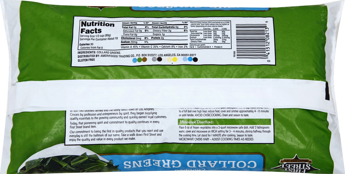 slide 2 of 6, First Street Chopped Collard Greens, 2 lb