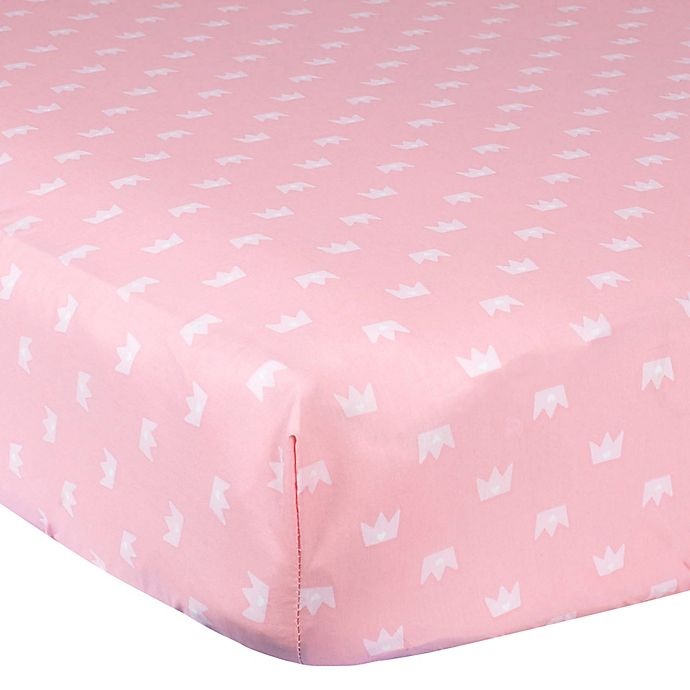 slide 1 of 2, Gerber Princess Cotton Crown Fitted Crib Sheet - Pink, 1 ct