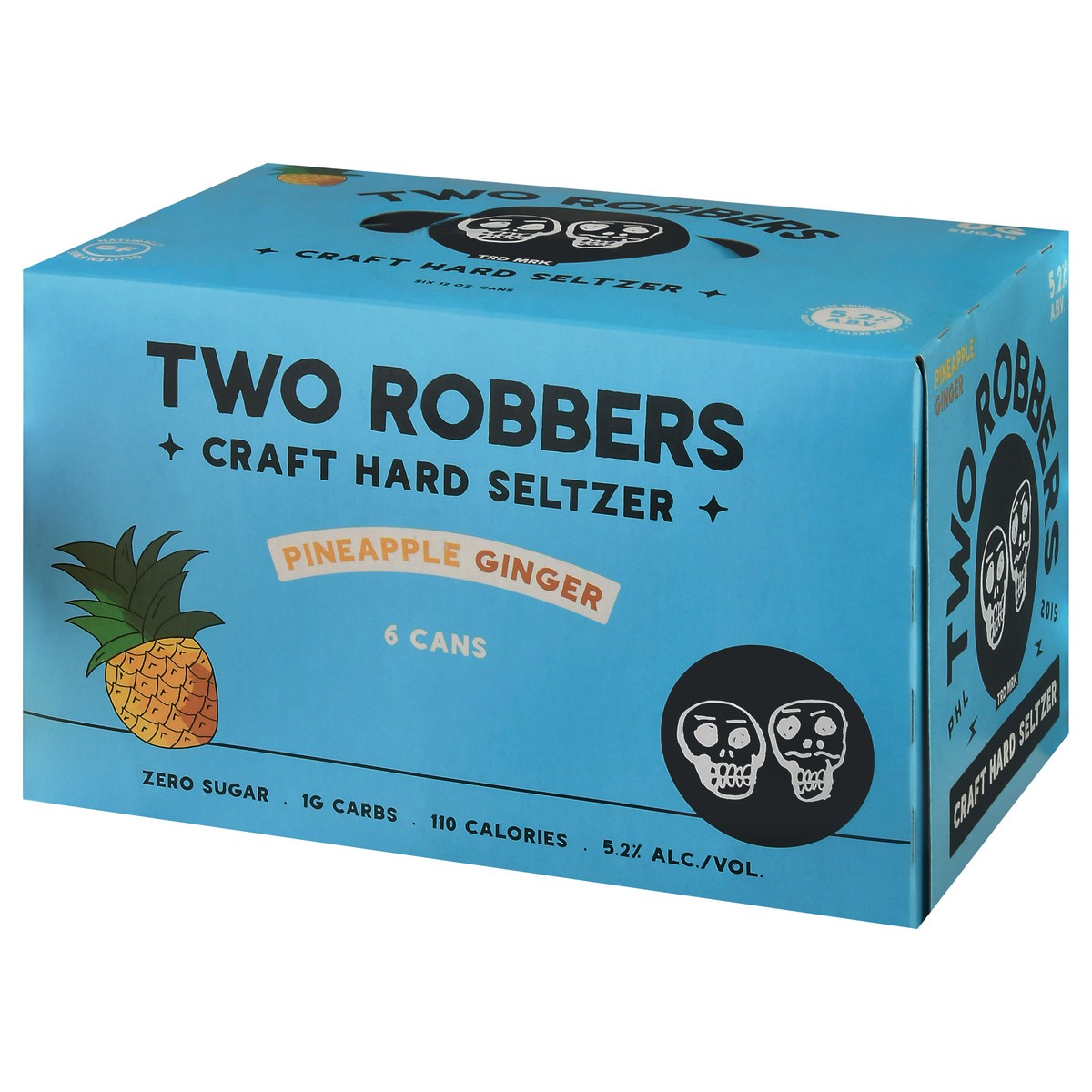 slide 6 of 14, Two Robbers Pineapple Ginger Craft Hard Seltzer 6 - 12 fl oz Cans, 6 ct