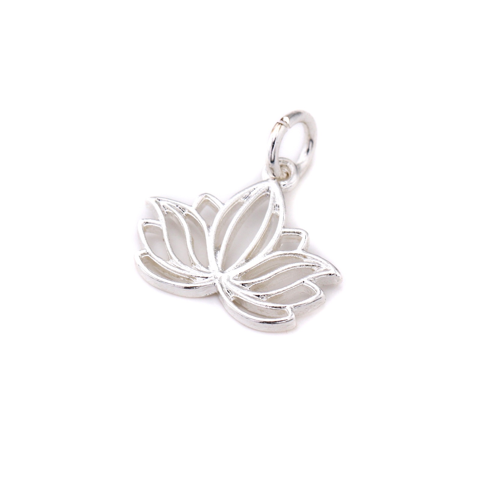 slide 3 of 3, Charmalong Silver Plated Lotus Charm By Bead Landing, 0.6 in x 0.6 in x 0.2 in