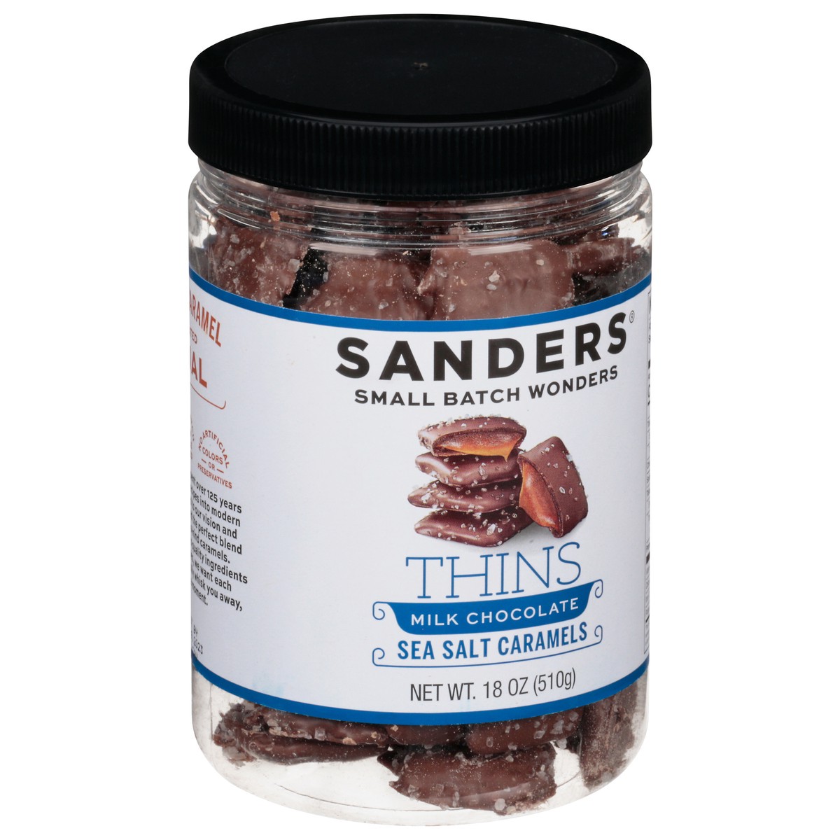 slide 11 of 12, Sanders Thins Milk Chocolate Sea Salt Caramels 18 oz, 18 oz
