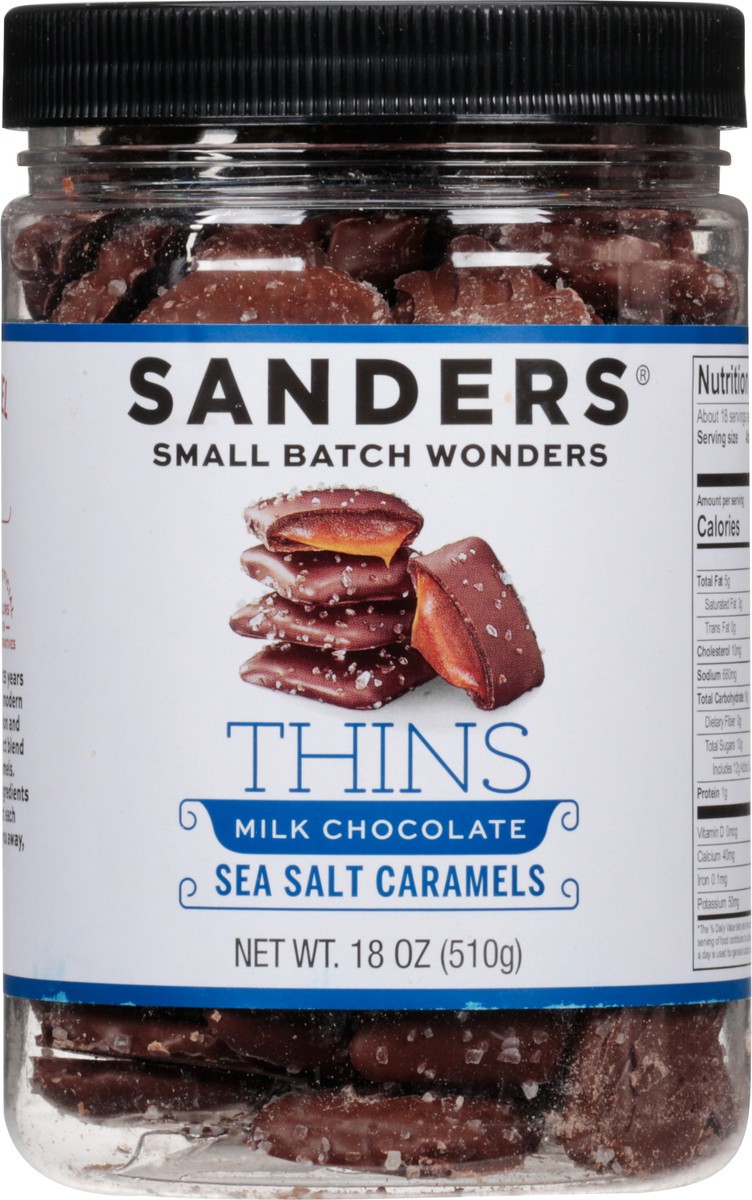 slide 8 of 12, Sanders Thins Milk Chocolate Sea Salt Caramels 18 oz, 18 oz