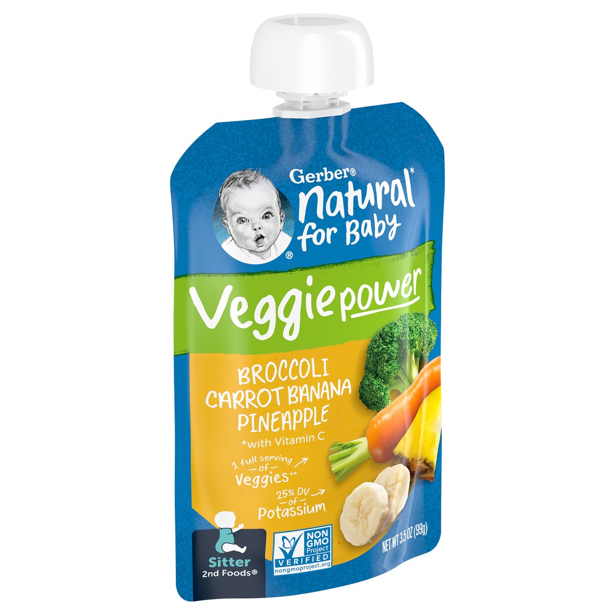 slide 2 of 9, Gerber Strong Toddler Food, Broccoli, Carrot, Banana, Pineapple, 3.5 oz. Pouch, 3.5 oz