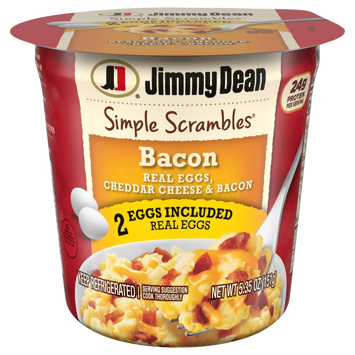 slide 1 of 14, Jimmy Dean Simple Bacon Scrambles, 5.35 oz, 5.35 oz