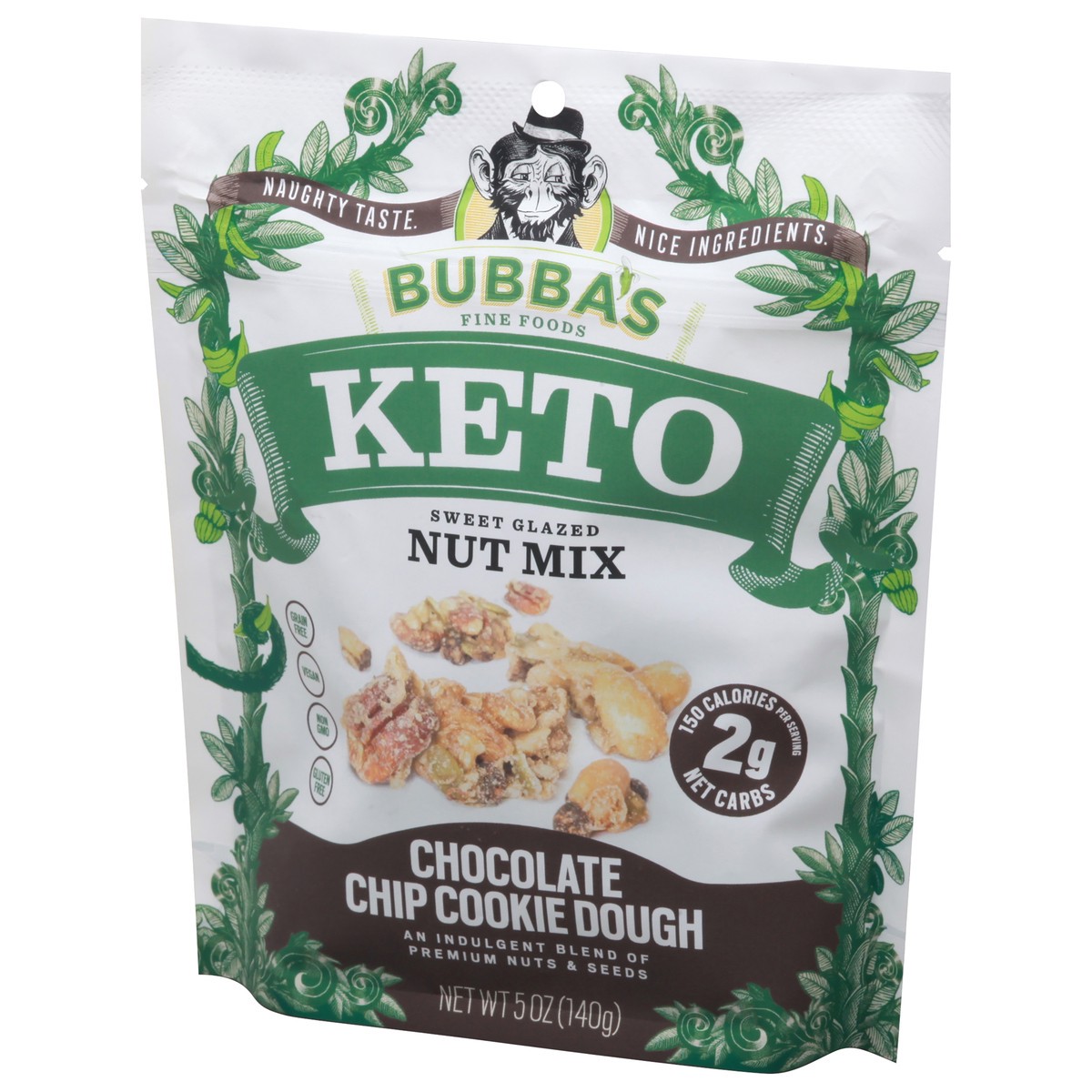 slide 5 of 9, B. Fine Foods Keto Glazed Chocolate Chip Cookie Dough Nut Mix 5 oz, 5 oz