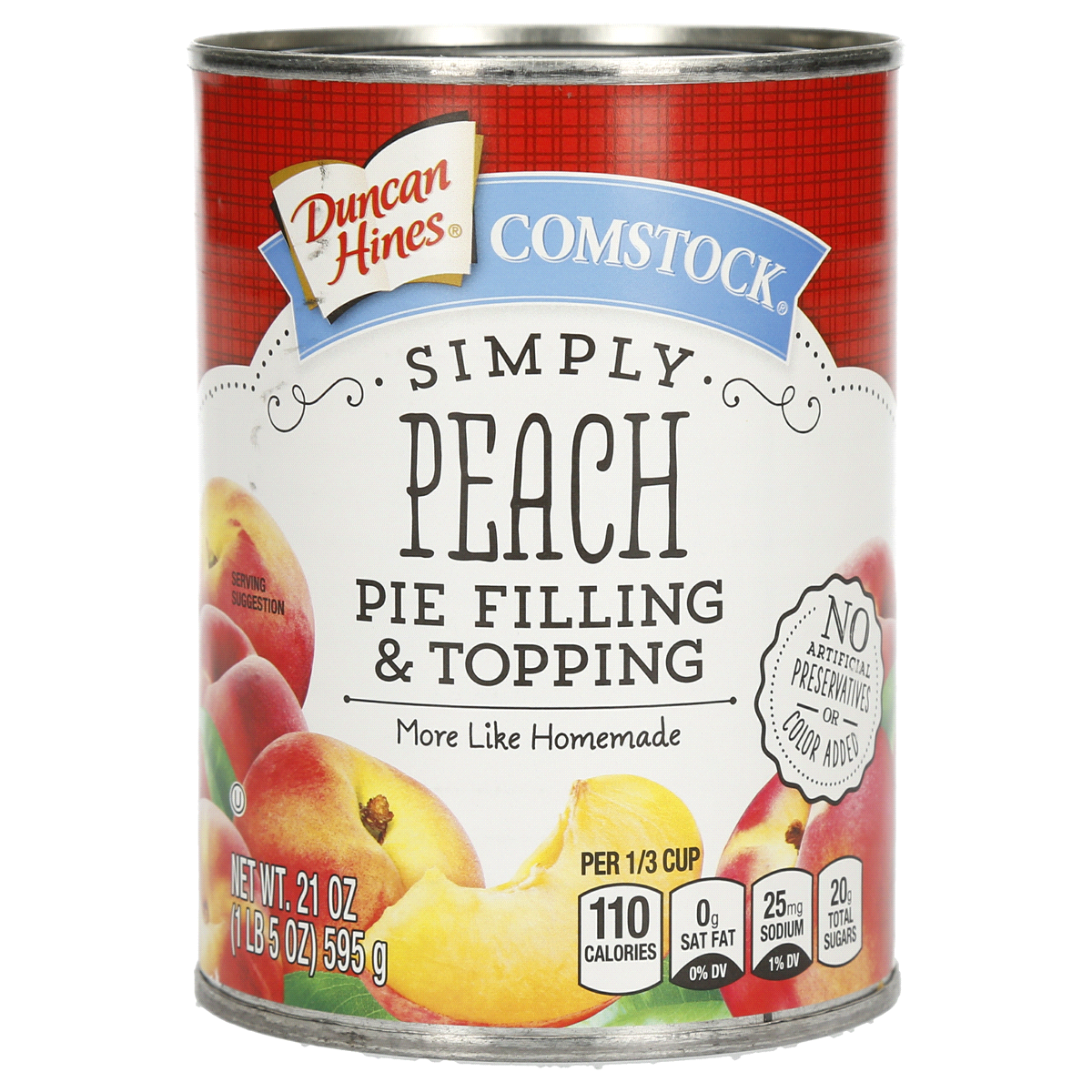 slide 1 of 1, Duncan Hines Comstock Simply Peach Pie Filling & Topping, 21 oz