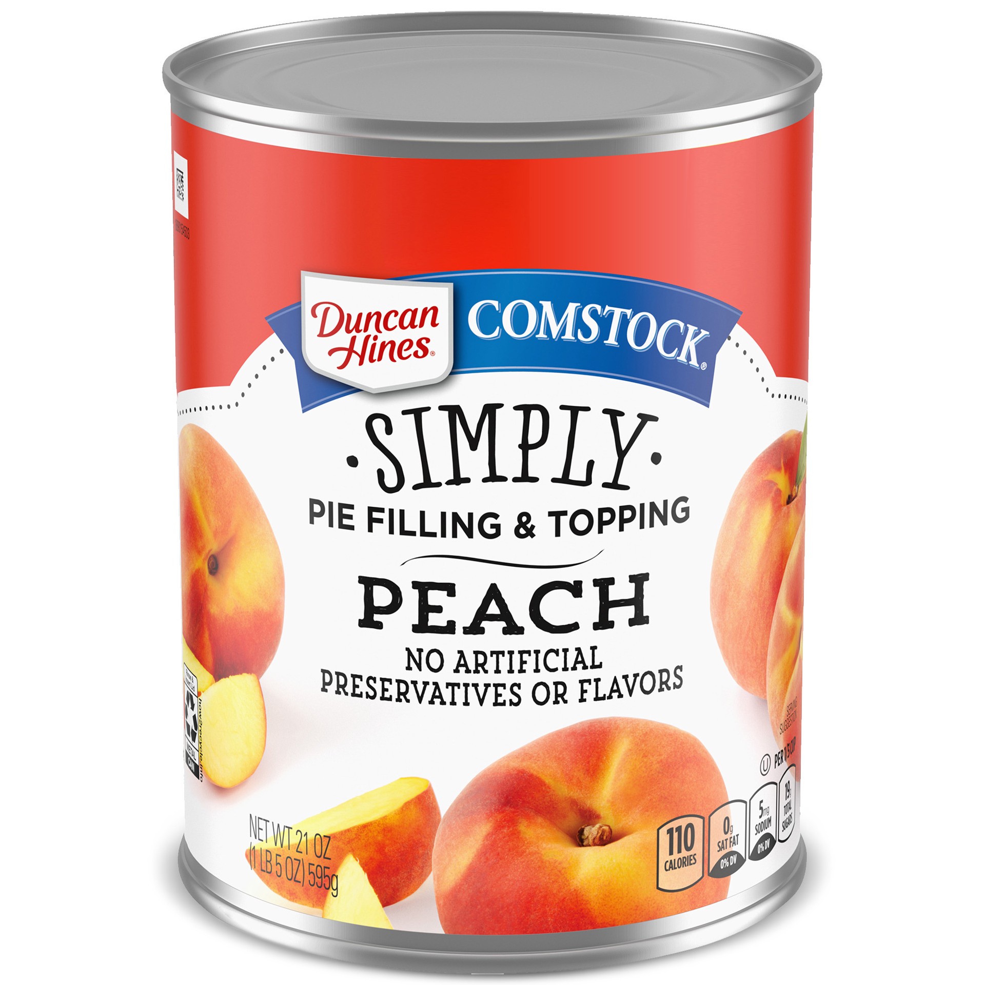 slide 1 of 5, Comstock Peach Pie Filling and Topping, 21 oz., 21 oz