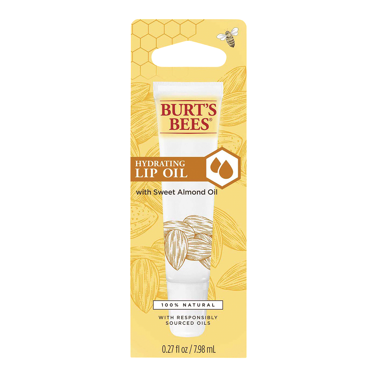 slide 1 of 1, Burt's Bees Hydrating Lip Oil With Sweet Almond Oil, 0.27 fl oz