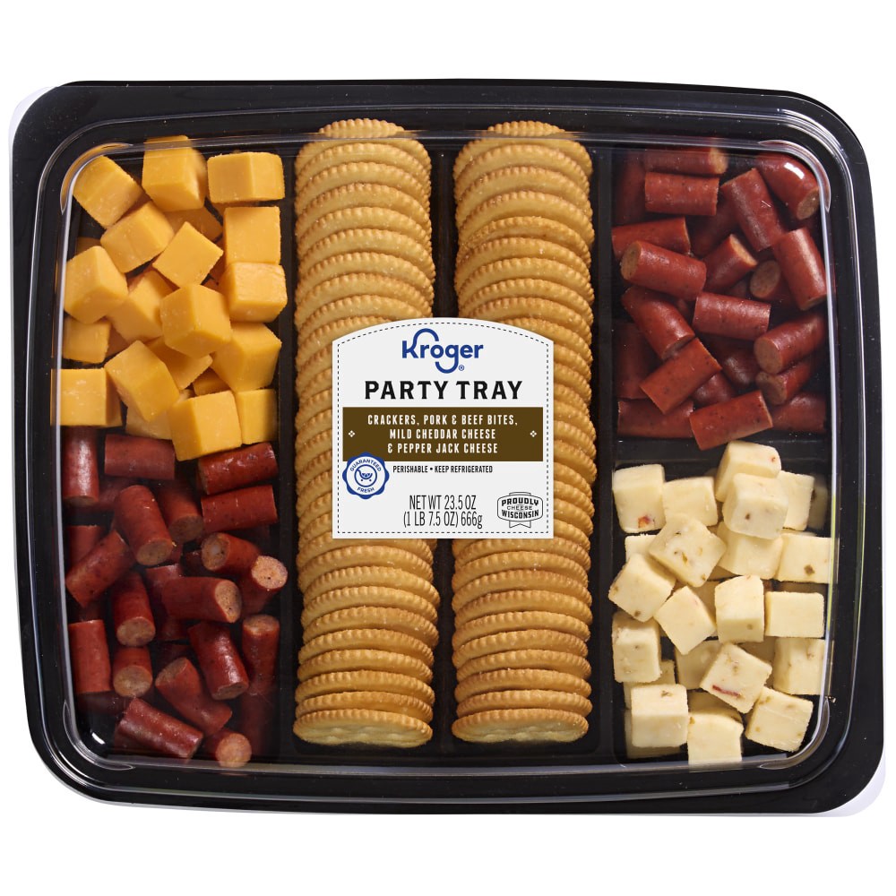 slide 1 of 1, Kroger® Beef Bites Party Pack Cheese Tray, 23.5 oz