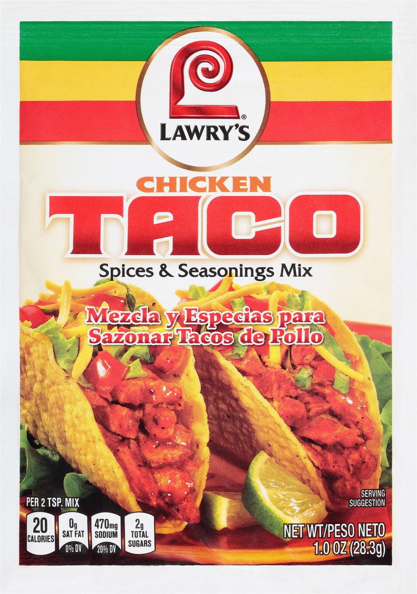 slide 4 of 7, Lawry's Chicken Taco Spices & Seasonings, 1 oz, 