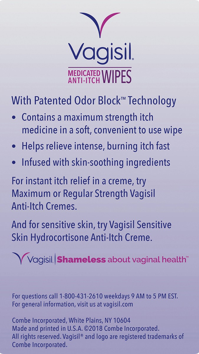 slide 5 of 7, Vagisil Maximum Strength Anti-Itch Medicated Feminine Intimate Wipes, 12 ct