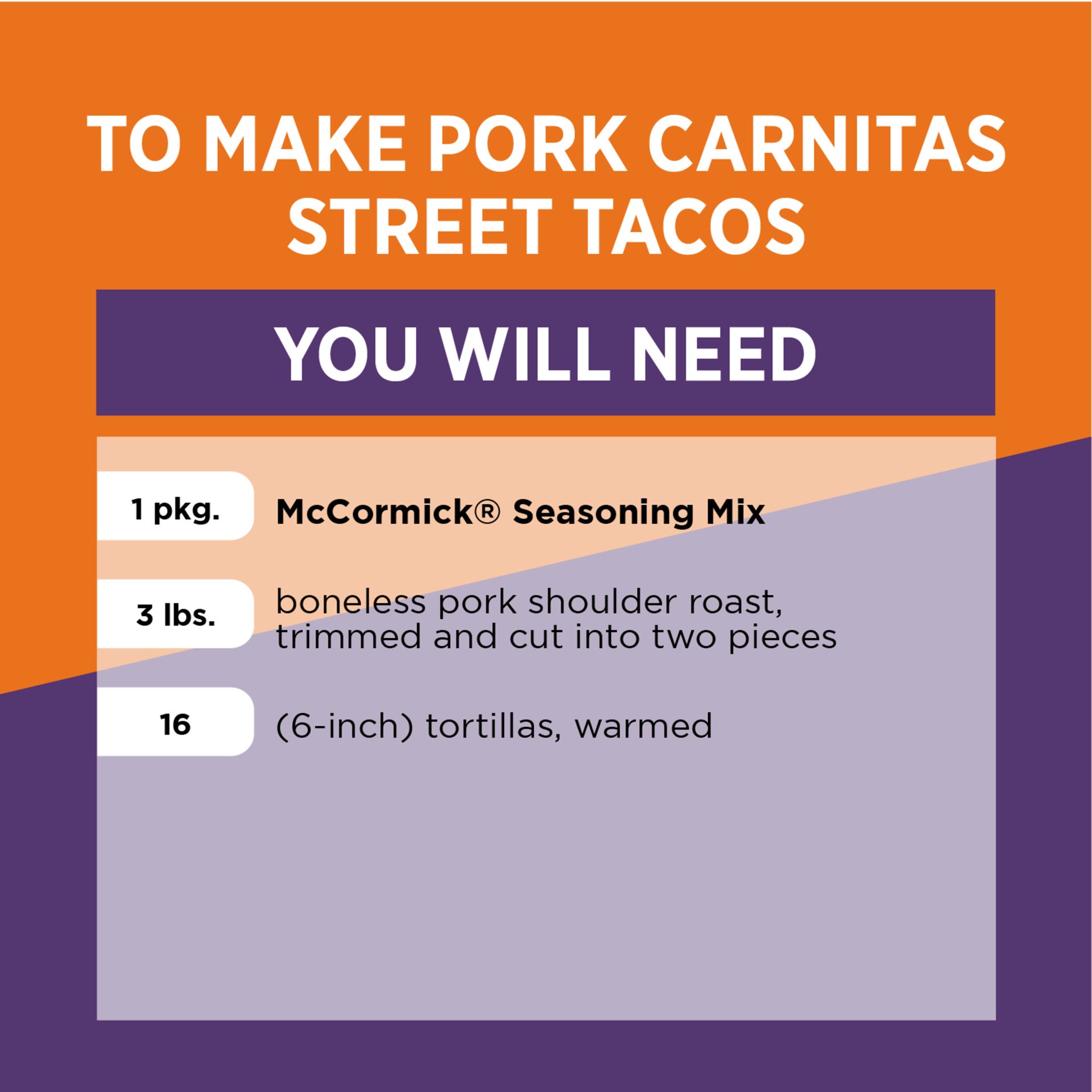 slide 2 of 5, McCormick Carnitas Taco Seasoning Mix, 1 oz, 1 oz