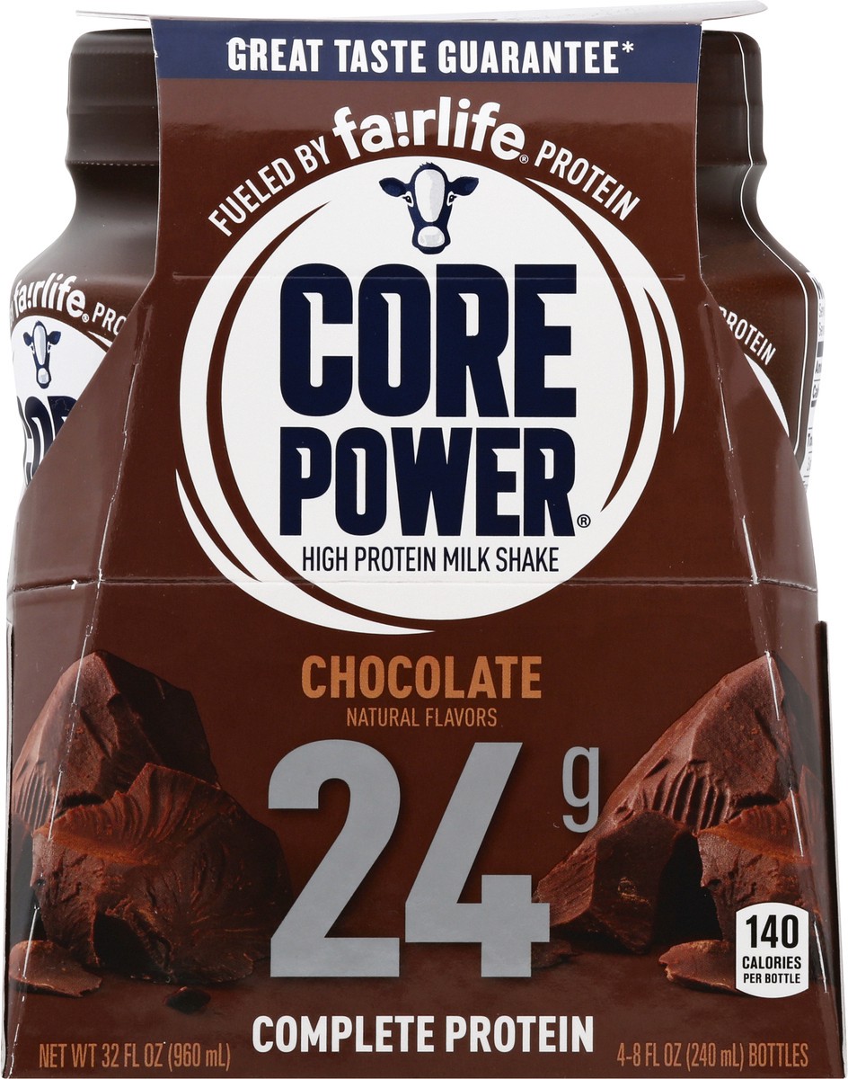 slide 1 of 12, Core Power 24G Chocolate, 4/8 oz