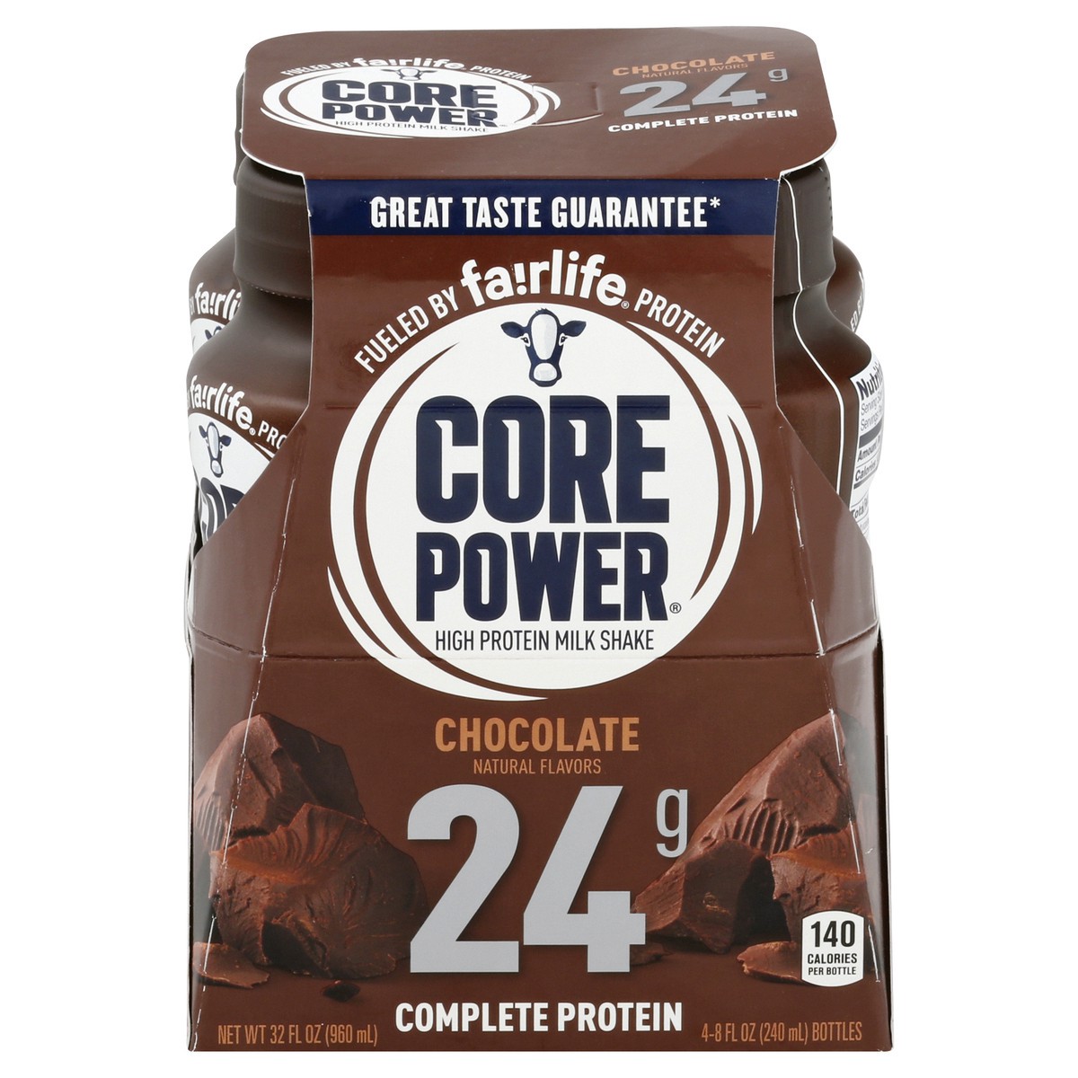slide 1 of 12, Core Power 24G Chocolate, 4/8 oz