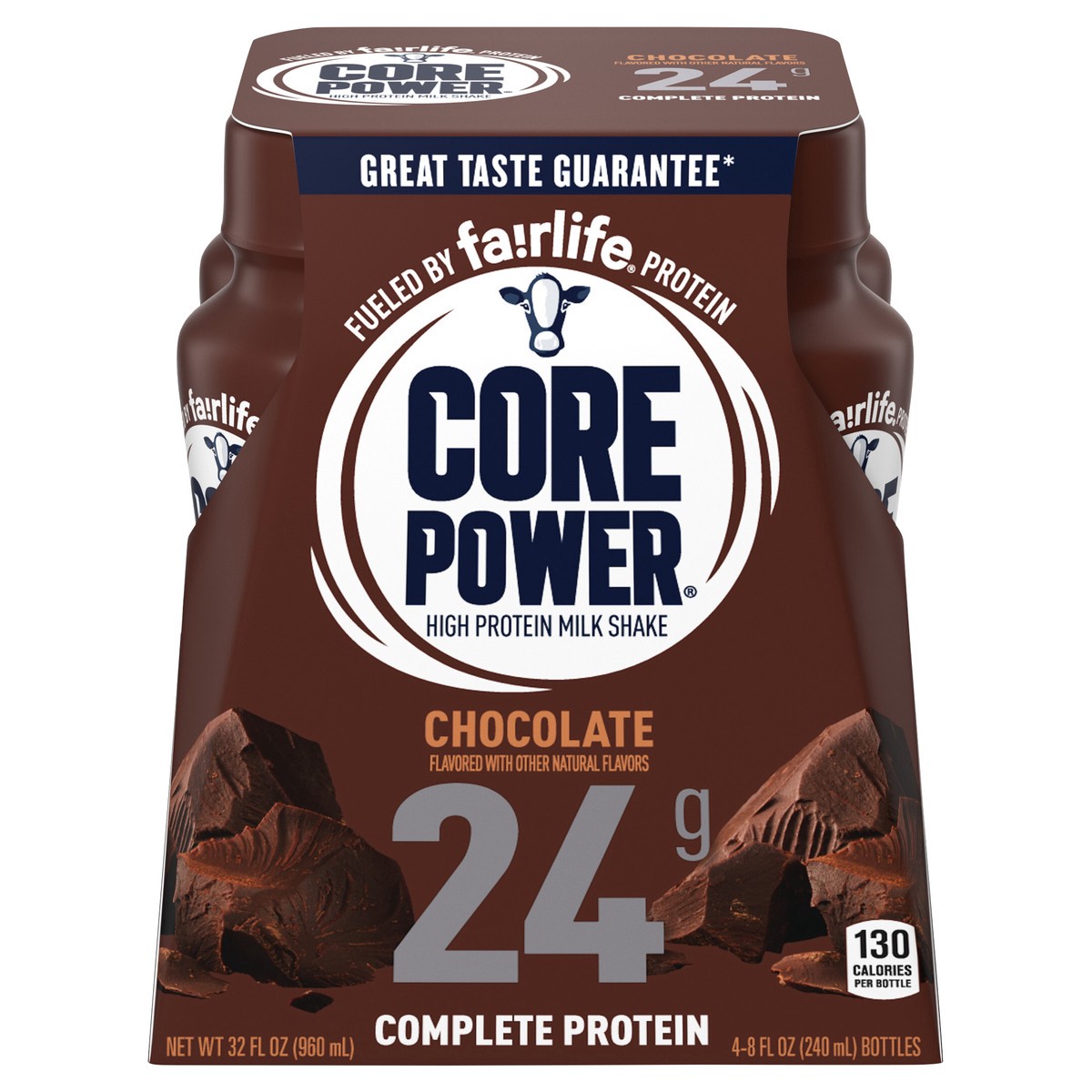 slide 1 of 12, Core Power Protein Chocolate 24g Bottles, 8 fl oz, 4 Pack, 4/8 oz