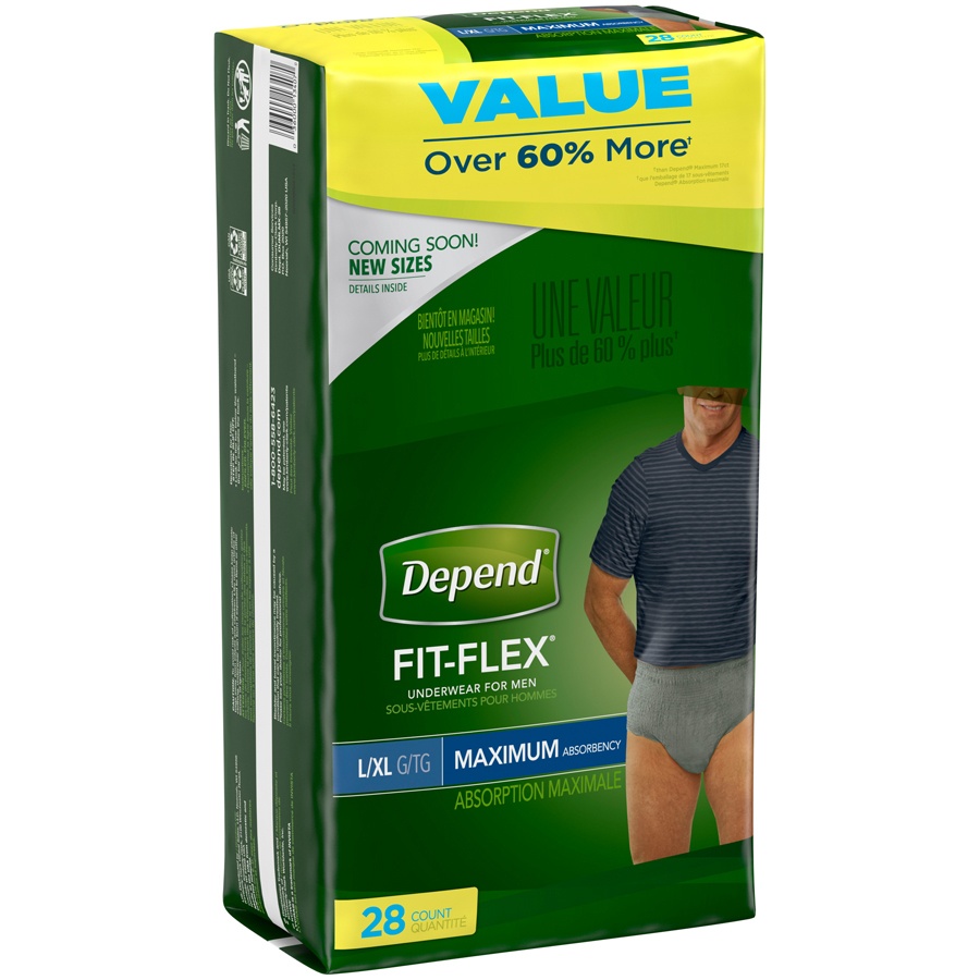 Depend Fit-Flex Underwear For Men, Maximum Absorbency, L/XL | Shipt