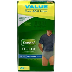 Depend Fit-Flex Underwear For Men, Maximum Absorbency, L/XL
