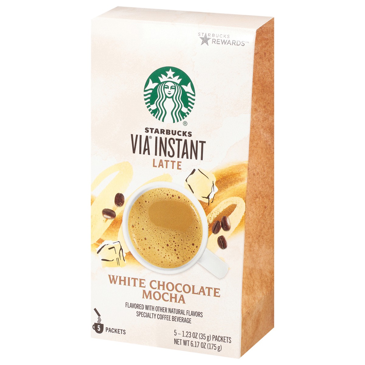 slide 8 of 14, Starbucks VIA Instant Coffee Flavored Packets — White Chocolate Mocha Latte — 1 box (5 packets) - 6.17 oz, 6.17 oz